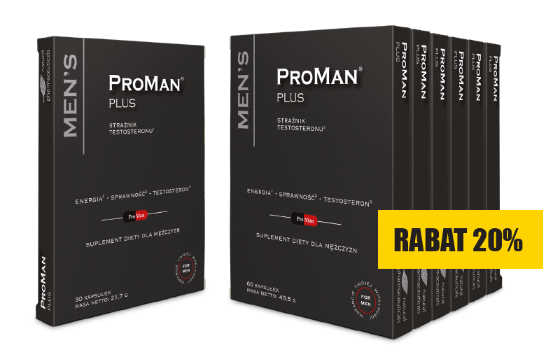 Natural Pharmaceuticals ProMan® Plus Roczny zapas oraz blister suplementu diety ProMan® Plus.