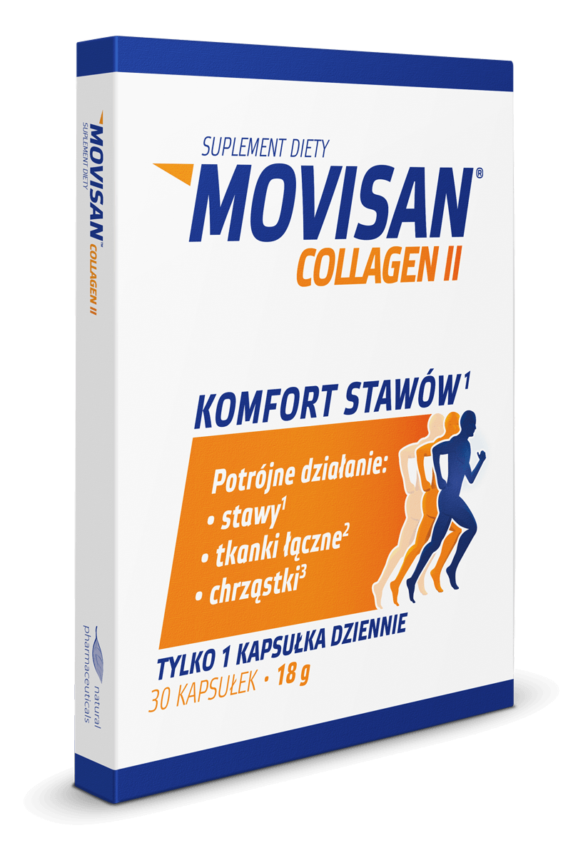 Natural Pharmaceuticals Movisan® Collagen II Opakowanie suplementu diety Movisan® Collagen II.